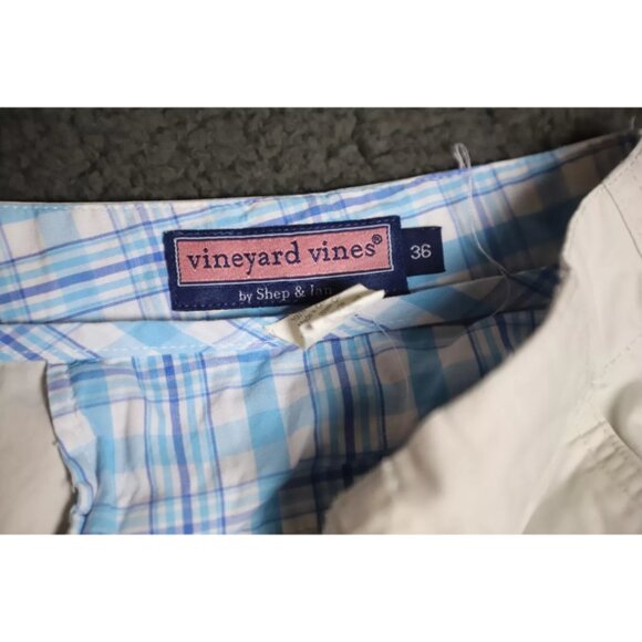 Vineyard Vines Chino Short Men 36 Beige Flat Front Belt Loop Slash Pocket Cotton - Picture 4 of 9